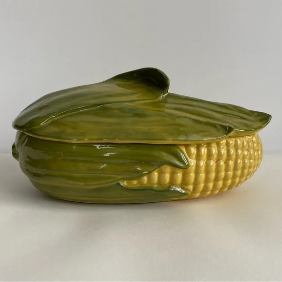 Shawnee USA Corn King Vintage Green and Yellow Corn Shaped Ceramic Dish 74 - Picture 5 of 10